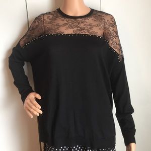 NWOT! VALENTINO Black with Lace Sweater